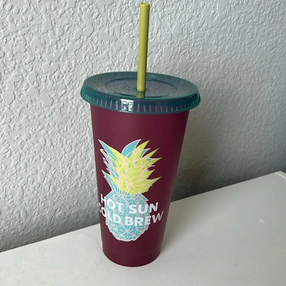 Starbucks Other - 3/$24 Starbucks Hawaii "Hot Sun Cold Brew" Purple & Green Reusable Cold Cup